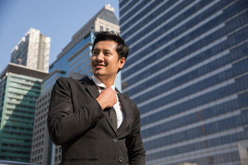 Asian Businessman Outdoors