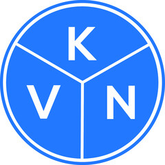 KVN letter logo design on White background. KVN creative Circle letter logo concept. KVN letter design.
 