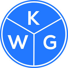 KWG letter logo design on White background. KWG creative Circle letter logo concept. KWG letter design. 
