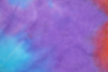 Blurred abstract tie dye multicolor fabric cloth pattern texture for background or groovy wedding card, sale flyer, 60s, 70s poster, kid tie-dye diy backdrop. Modern Watercolor Wet Brush Fabrics Art