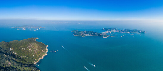 Aerial view of Cheung Chau, Famous vacation location in outter island of Hong Kong