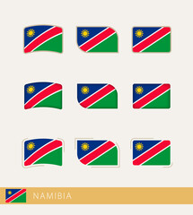 Vector flags of Namibia, collection of Namibia flags.