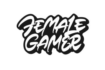 Female Gamer vector lettering