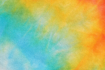 Abstract tie dye multicolor fabric cloth Boho pattern texture for background or groovy wedding...