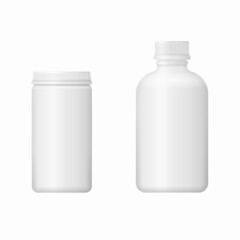 Realistic medical plastic bottle for pill, capsule
