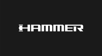 Hammer initial letter H. Typography logo design.