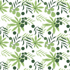 Tropical leaves seamless pattern. Tropical background great for print, for fabric, for paper, for background.