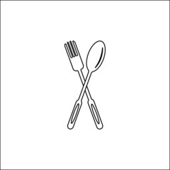 spoon and fork icon vector illustration image