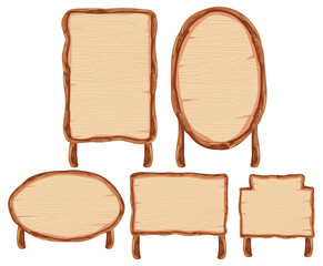 Naklejka premium Set of wooden sign banner