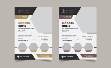 Real estate flyer design template, Real Estate Home Sale Flyer, creative home for sale flyer, color a4 print ready flyer