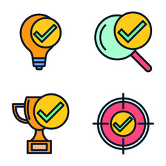 check mark set icon symbol template for graphic and web design collection logo vector illustration