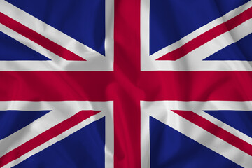 United Kingdom flag with fabric texture. Close up shot, background