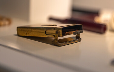 Match holders and a pipe, which are among the personal belongings exhibited in the house where Mustafa Kemal Ataturk was born in Thessaloniki