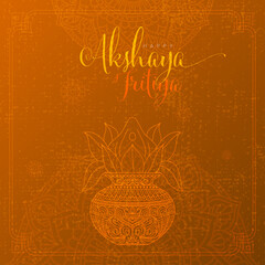 Happy Akshaya Tritiya Festival Greeting Background Design Template Vector Illustration