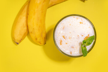 Banana smoothie, yogurt or milkshake