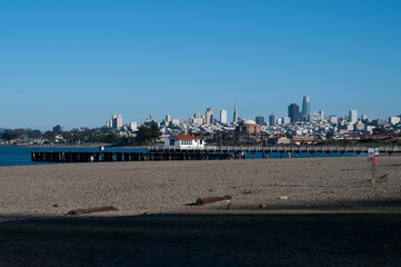 San Francisco skyline from Crissy Field in late afternoon