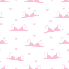 Bra seamless pattern, underwear background, brassiere. Vector Illustration for printing, backgrounds, covers, packaging, greeting cards, textile and seasonal design. Isolated on white background.