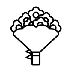 Tulips Bouquet Icon With Tied Bow
