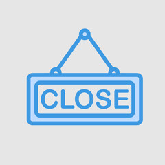 Close board icon in blue style about black friday, use for website mobile app presentation