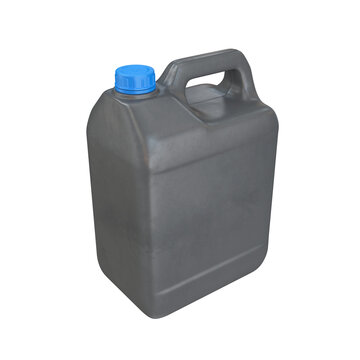 Gray plastic canister on a white background, 3d render