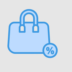 Handbag icon in blue style about black friday, use for website mobile app presentation