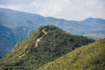 Hiking Footpath on mountains, countryside of Hong Kong, daytime, outdoor