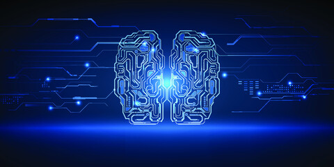 Vector illustrations of Artificial intelligence the simulation of human to machines  automation programmed to think like humans.Futuristic design concepts.