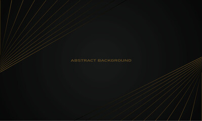 Naklejka premium dark background with abstract golden lines on the right and left
