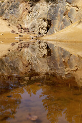 High Mountain Clear water Lake. Natural Landscape Background.
