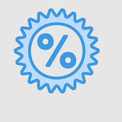 Discount icon in blue style about black friday, use for website mobile app presentation
