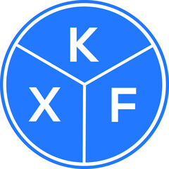 Obraz premium KXF letter logo design on White background. KXF creative Circle letter logo concept. KXF letter design. 