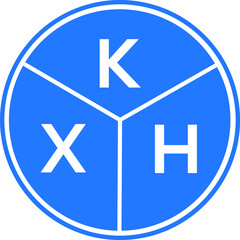 KXH letter logo design on White background. KXH creative Circle letter logo concept. KXH letter design. 

