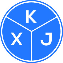KXJ letter logo design on White background. KXJ creative Circle letter logo concept. KXJ letter design. 
