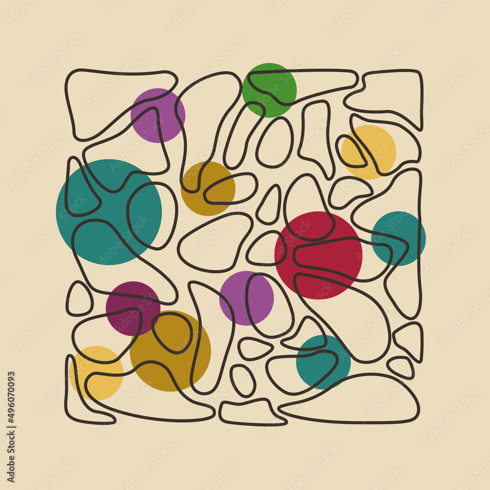 Poster abstract background with various hand drawn elements in the doodle style. a template for your design