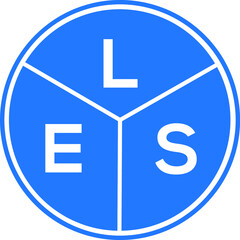 LES letter logo design on White background. LES creative Circle letter logo concept. LES letter design. 