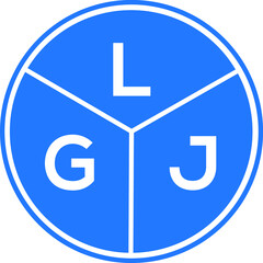 Fototapeta premium LGJ letter logo design on White background. LGJ creative Circle letter logo concept. LGJ letter design. 