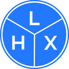 Fototapeta premium LHX letter logo design on White background. LHX creative Circle letter logo concept. LHX letter design. 