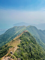 Path on mountain trail, countryside landscape, autumn, nobody, Lantau Island, Hong Kong