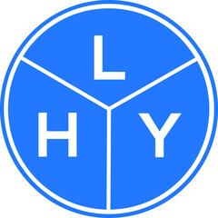 LHY letter logo design on White background. LHY creative Circle letter logo concept. LHY letter design. 
