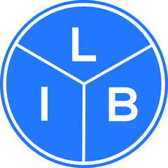LIB letter logo design on White background. LIB creative Circle letter logo concept. LIB letter design. 
