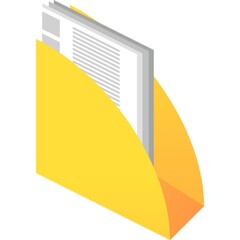 Business paper in holder stand vector icon