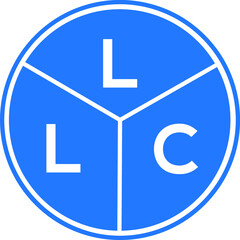 LLC letter logo design on White background. LLC creative Circle letter logo concept. LLC letter design. 
