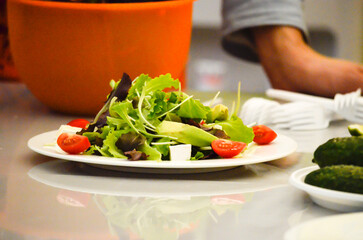 plate of vegetarian salad on the table