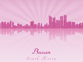 Obraz premium Busan skyline in purple radiant orchid