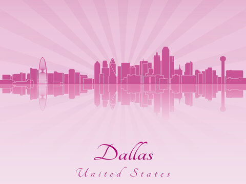 Dallas Skyline In Purple Radiant Orchid