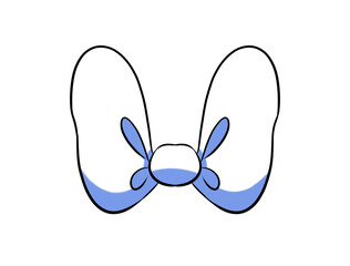 Nice digital illustration of the beautiful white bow isolated on the white background. Decoration and design object