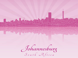 Fototapeta premium Johannesburg skyline in purple radiant orchid