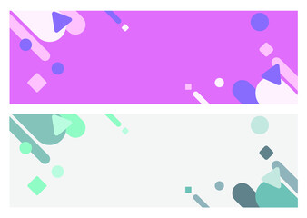 Fototapeta premium 幾何学模様のバナーセット