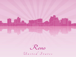 Fototapeta premium Reno skyline in purple radiant orchid