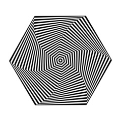 Abstract geometric op art pattern in hexagon shape.